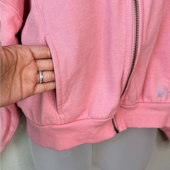 Daily Practice by Anthropologie Pink Fleece Jacket Full Zip Size Medium Like New - Picture 4 of 9